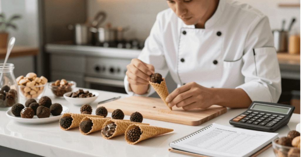 Como calcular o preço do cone trufado