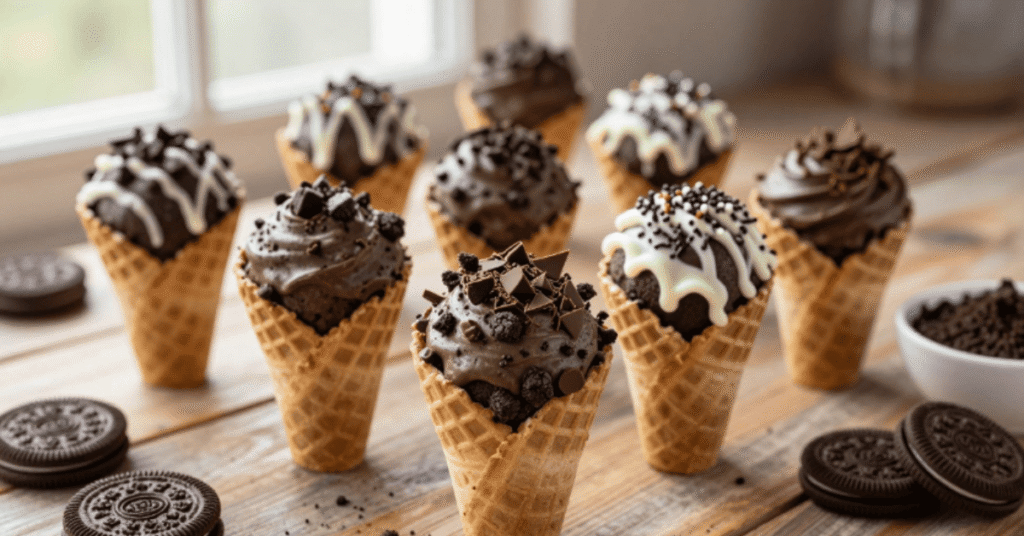 Receita cone trufado oreo