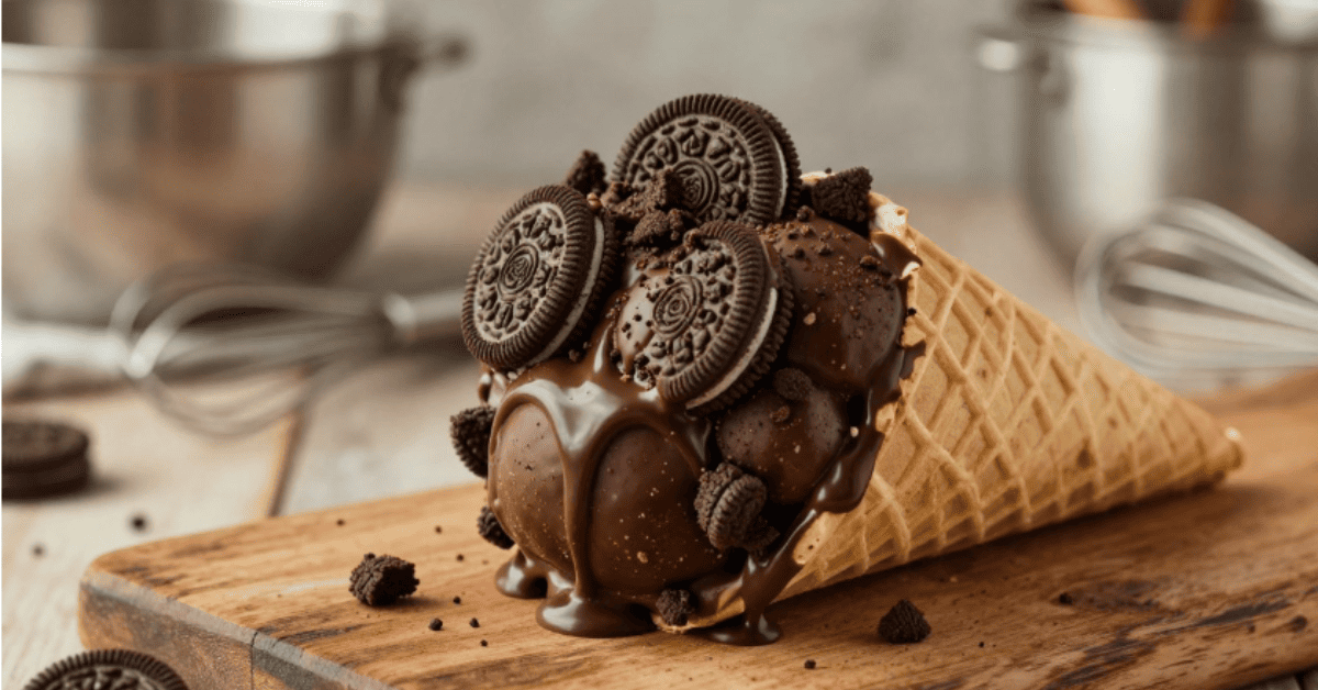 Receita cone trufado de oreo